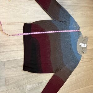 Paisley & Gray Striped Turtleneck Sweater in Blue, Gray & Burgundy NWT